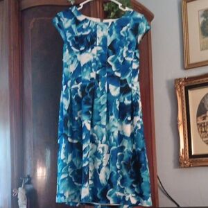 Blue and White Summer Dress By Calvin Klein